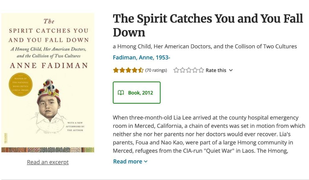 The Spirit Catches You and You Fall Down by Anne Fadiman