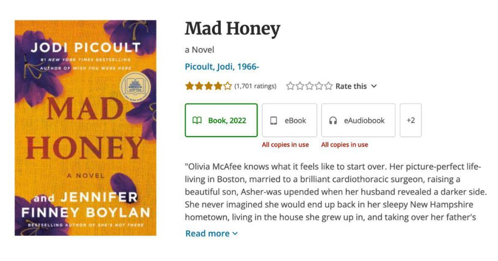 Mad Honey by Jodi Picoult