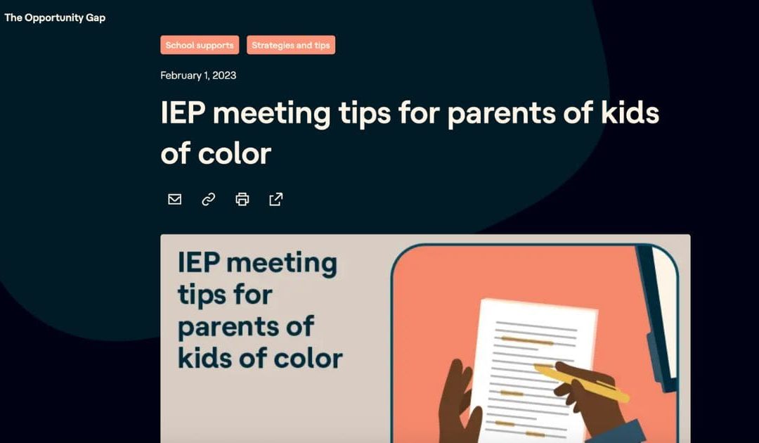 IEP Meeting Tips for Kids of Color